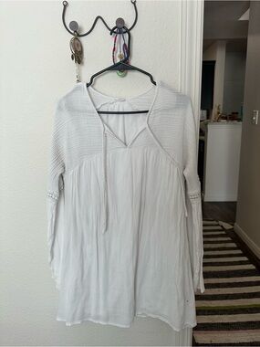 Volcom White Knit-Paneled Mini Dress